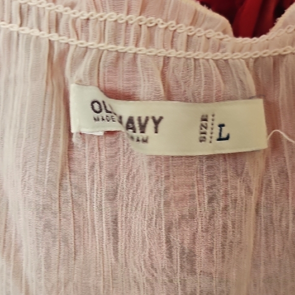 Old Navy Women's Sheer Cream Blouse Size Large - Picture 2 of 8